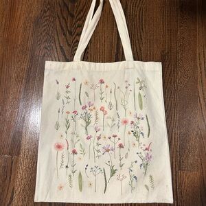 Floral Cream Tote Bag